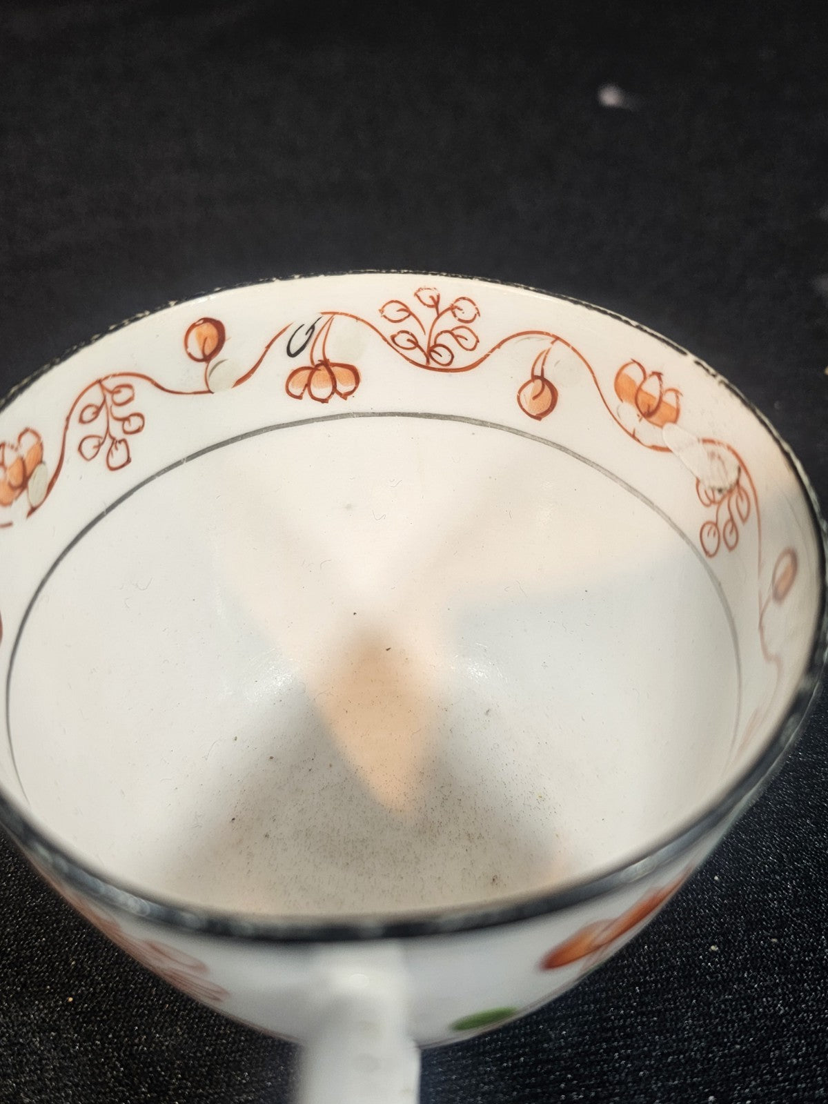 An Antique 19thC English Tea Cup and Painted Painted with Flowers