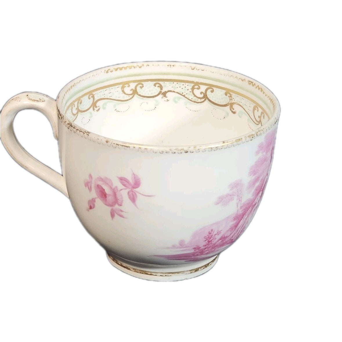 An Antique Copeland 19thC Tea Cup Hand Painted with a Couple