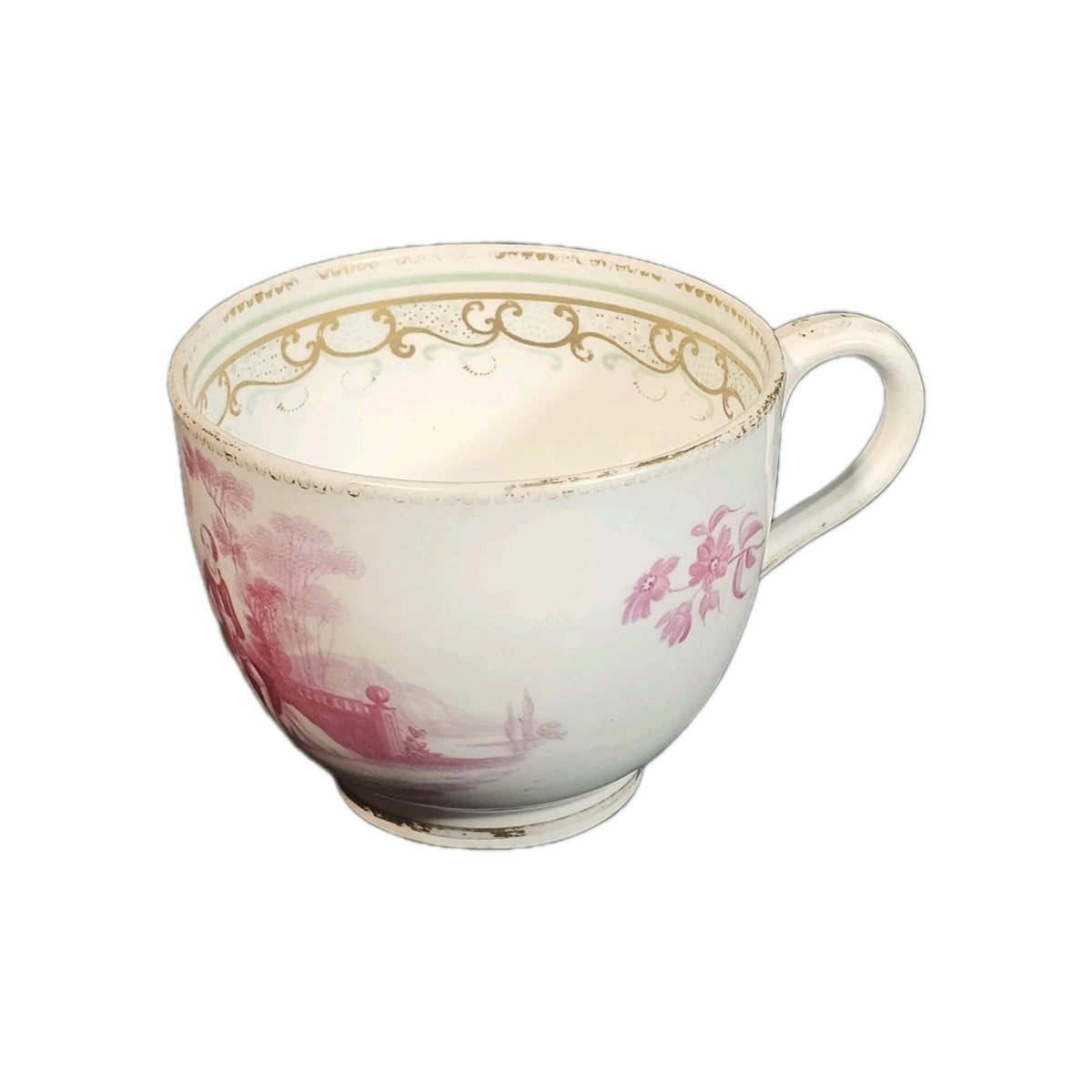 An Antique Copeland 19thC Tea Cup Hand Painted with a Couple