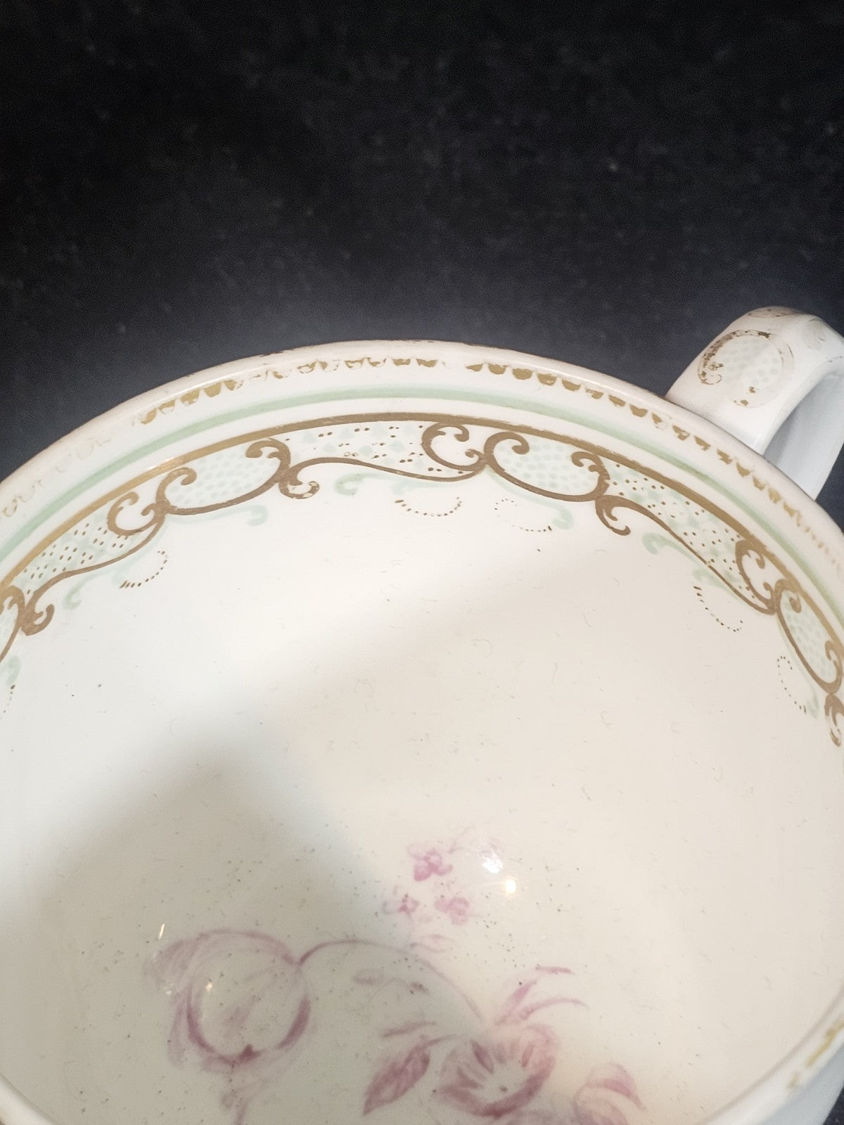 An Antique Copeland 19thC Tea Cup Hand Painted with a Couple