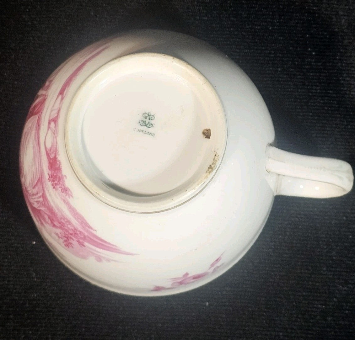 An Antique Copeland 19thC Tea Cup Hand Painted with a Couple