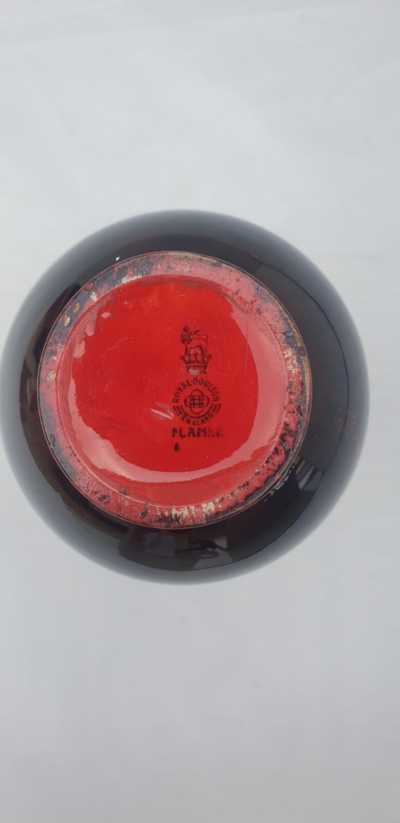 A Royal Doulton flambe landscape vase
