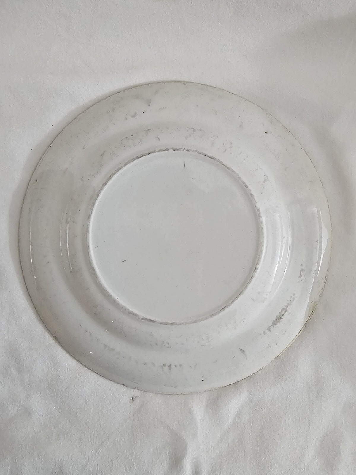 An Antique 19thC Prattware Plate with Green Boarder - I See You My Boy
