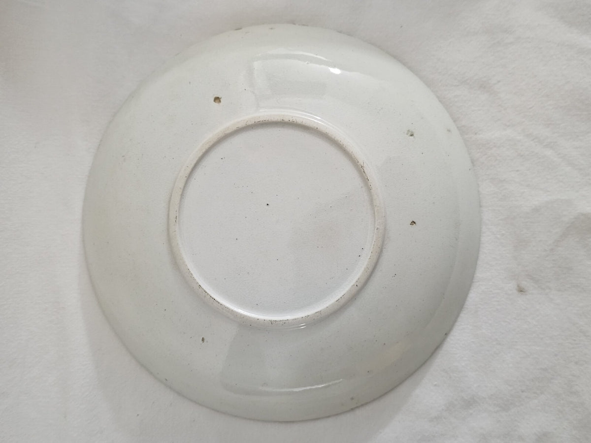 An Antique 19thC Prattware Saucer with Green Boarder - The Ruined Temple C1870's