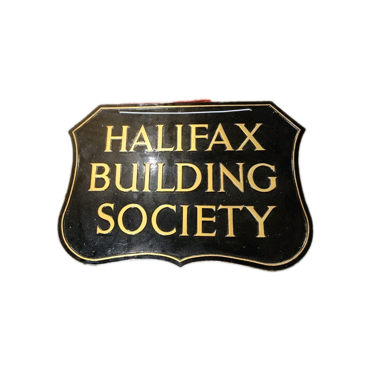 A black Enamelled Cast Aluminium Advertising Halifax Building Society Sign