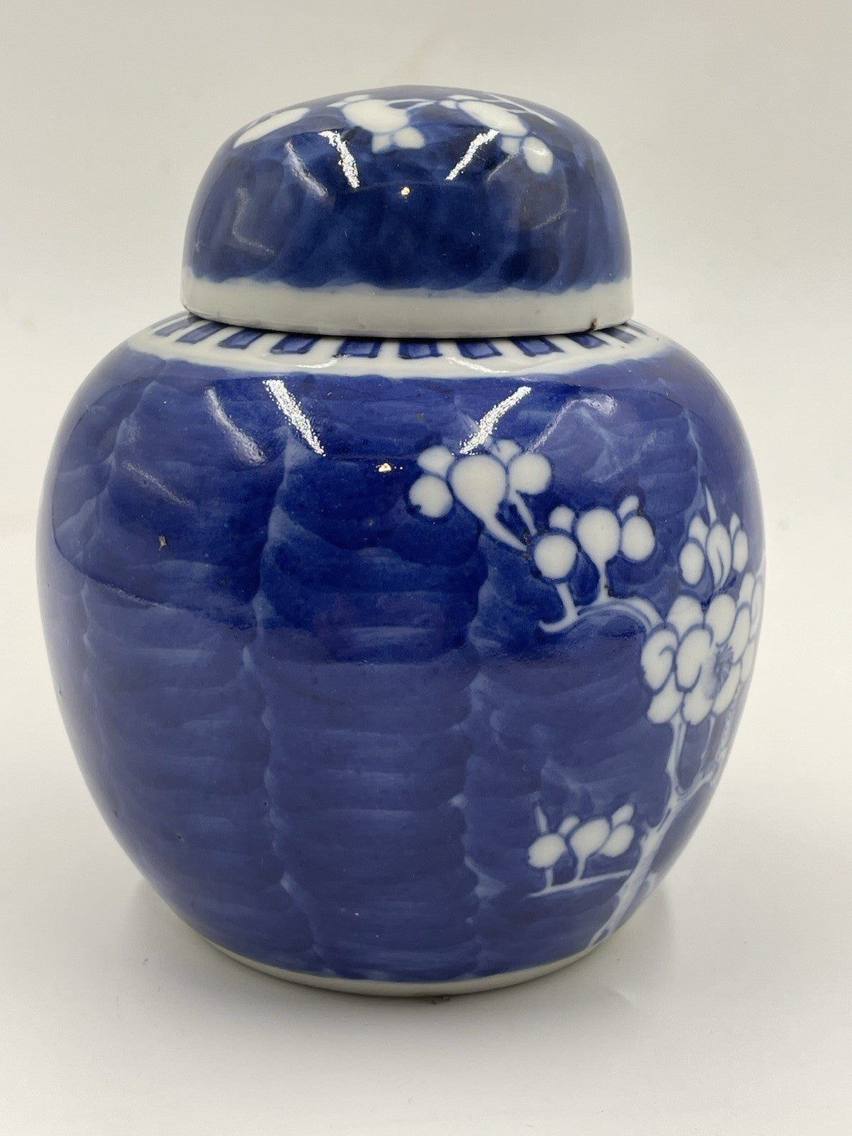 A Chinese Porcelain Ginger Jar and Cover Blue & White Prunus Pattern