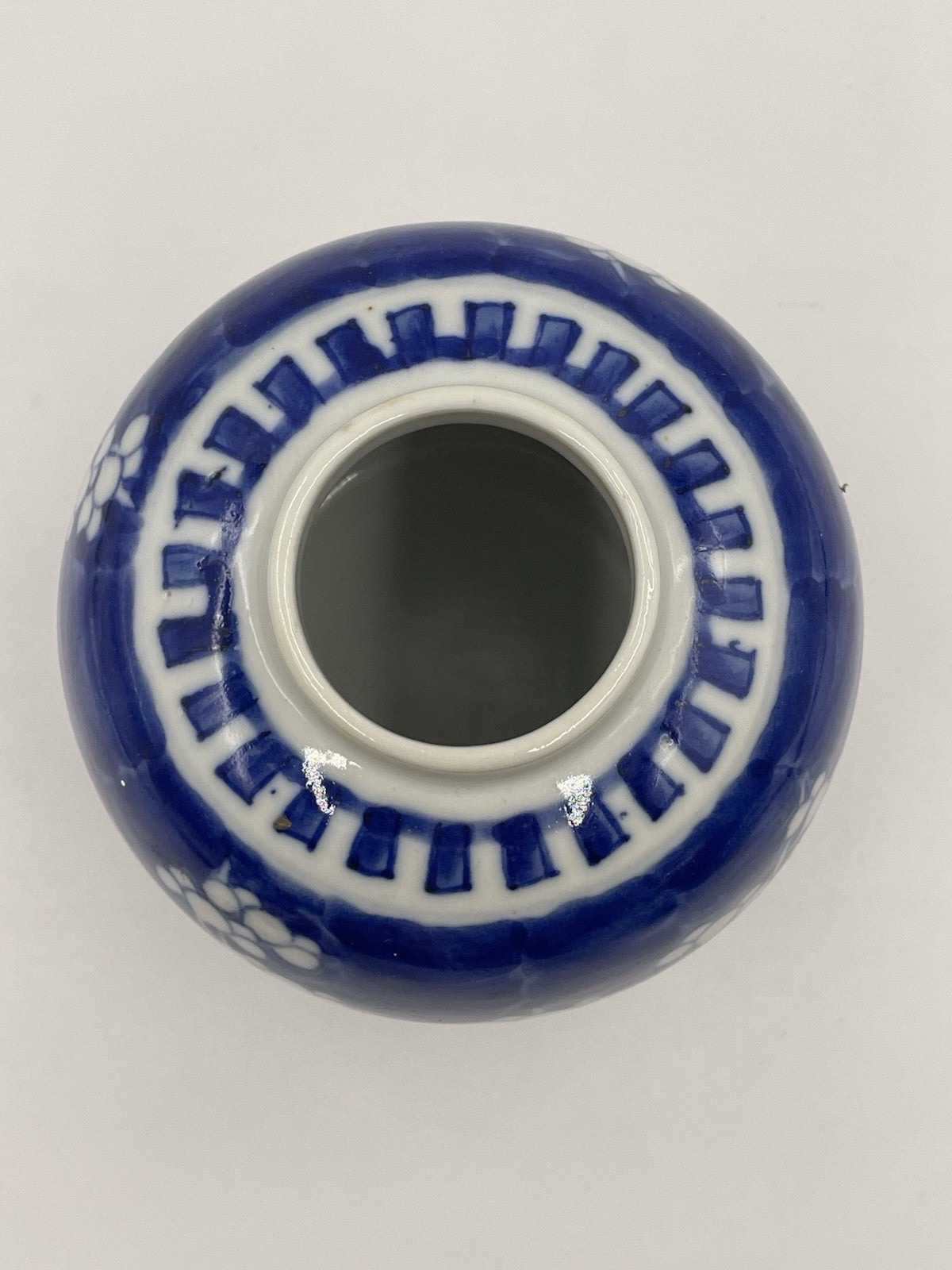 A Chinese Porcelain Ginger Jar and Cover Blue & White Prunus Pattern