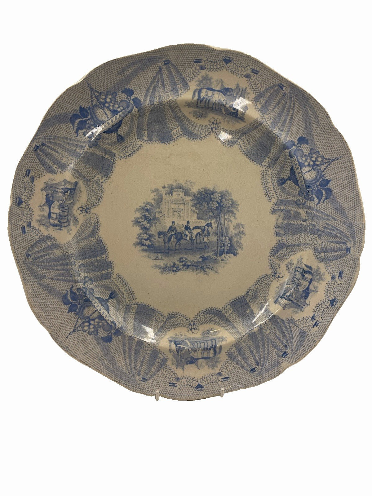 An Antique Middlesbrough Pottery Blue Printed Earthenware Granada Pattern