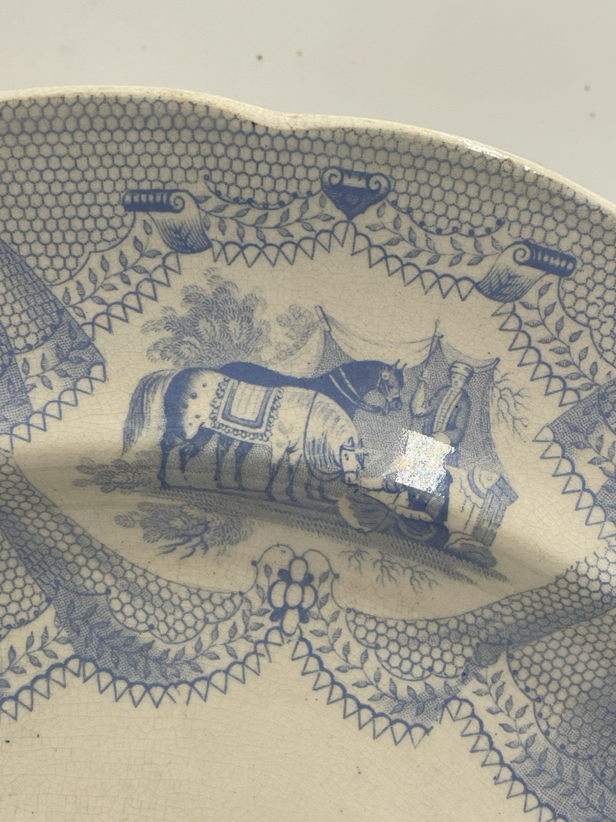 An Antique Middlesbrough Pottery Blue Printed Earthenware Granada Pattern