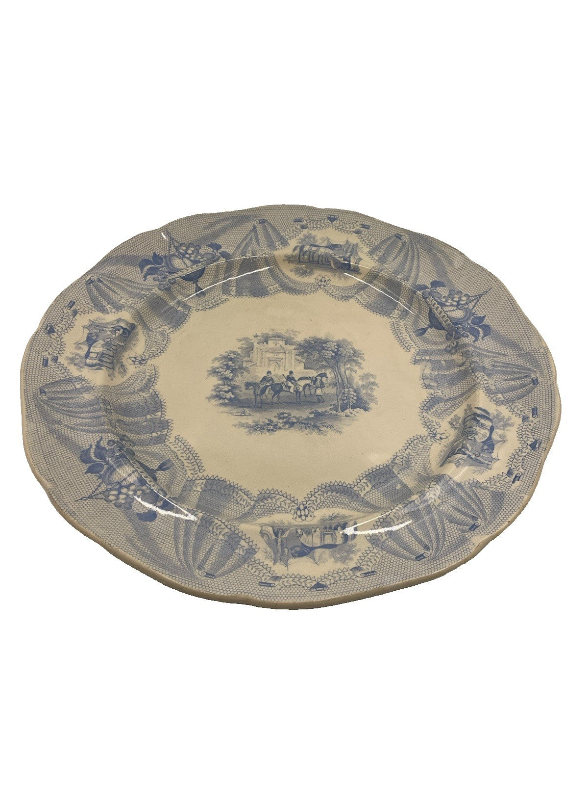 An Antique Middlesbrough Pottery Blue Printed Earthenware Granada Pattern