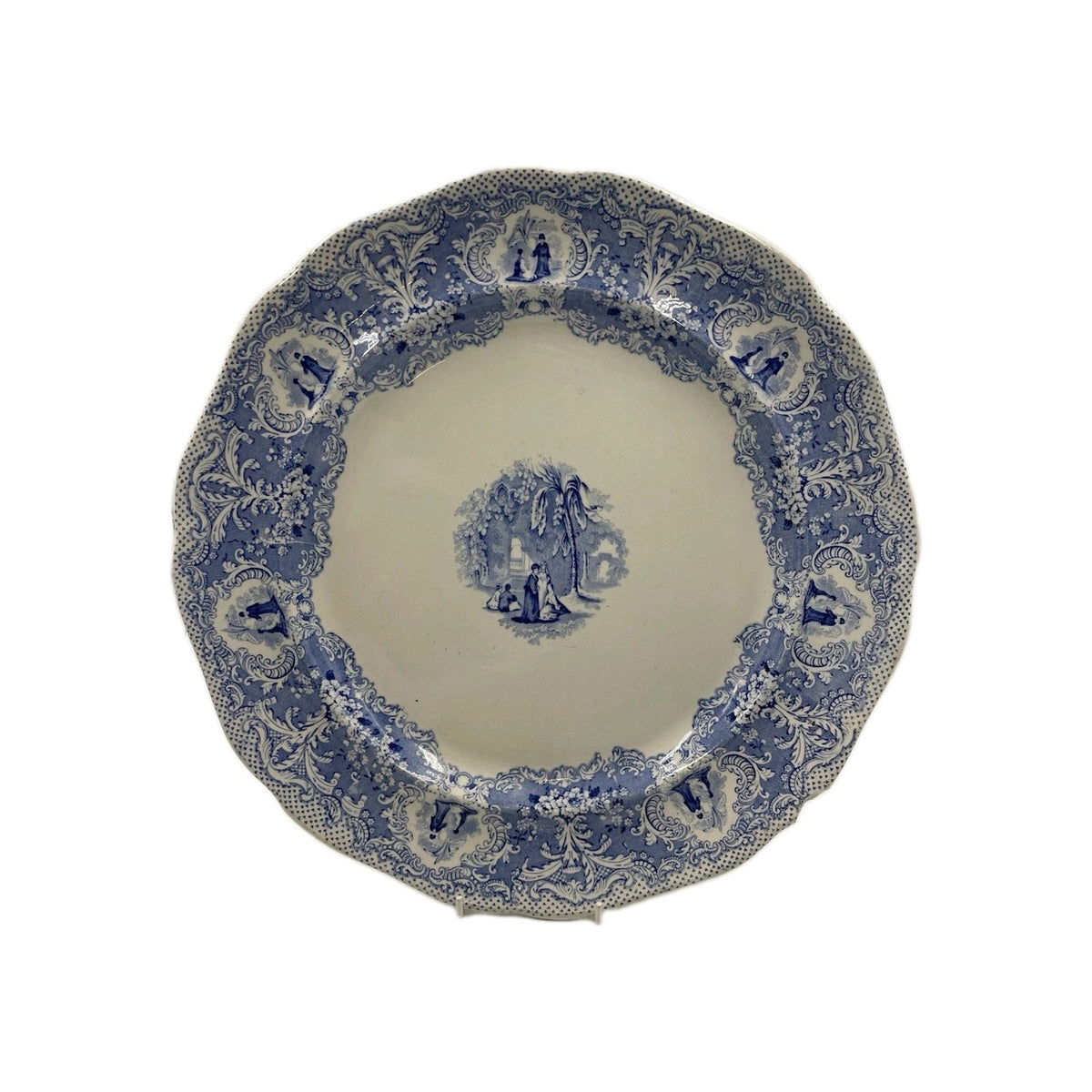 An Antique Middlesbrough Pottery Blue Printed Earthenware Arabian Nights Pattern