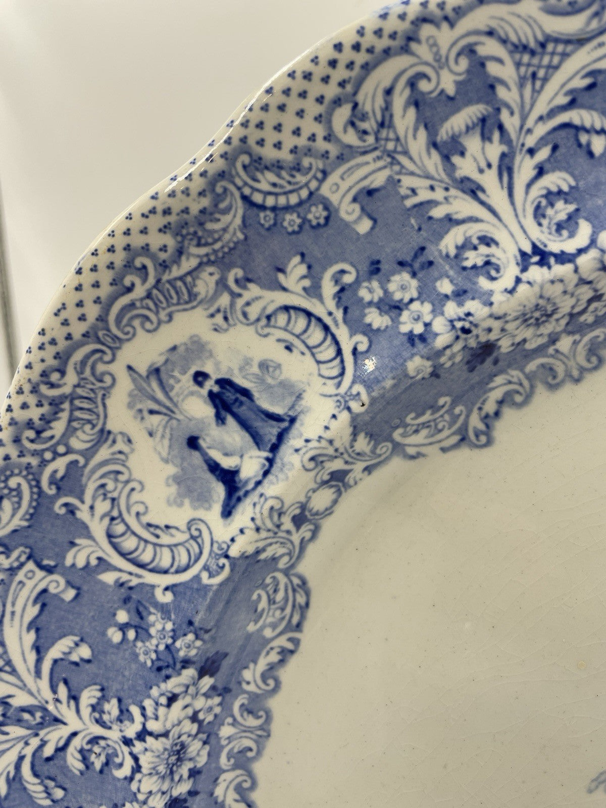 An Antique Middlesbrough Pottery Blue Printed Earthenware Arabian Nights Pattern