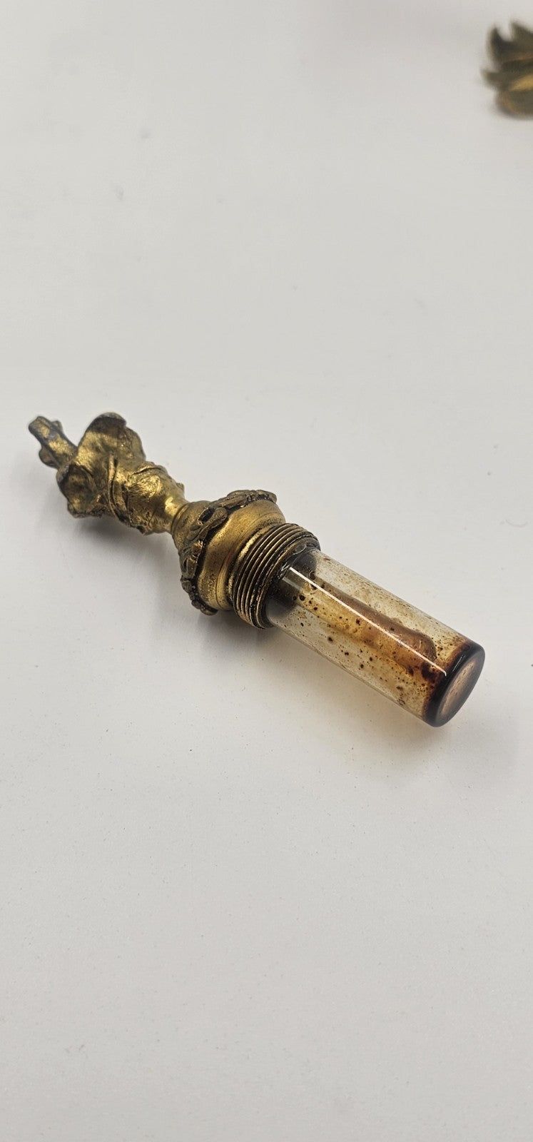 A Hollywood Regency Style Ormolu and Beveled Glass Scent Flask/Perfume Bottle