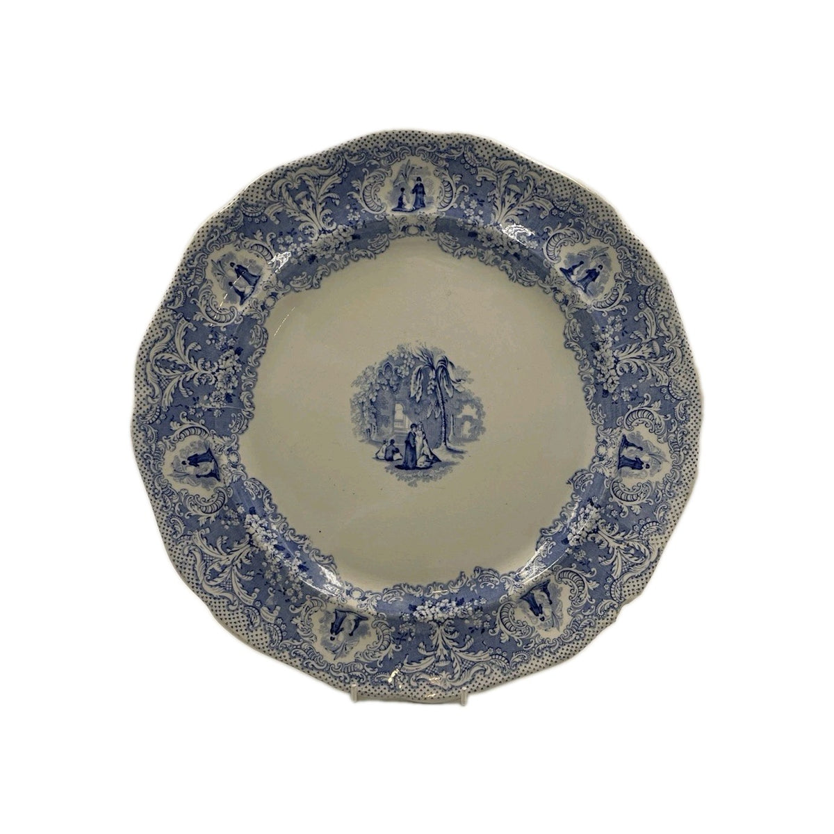 An Antique Middlesbrough Pottery Blue Printed Earthenware Arabian Nights Pattern
