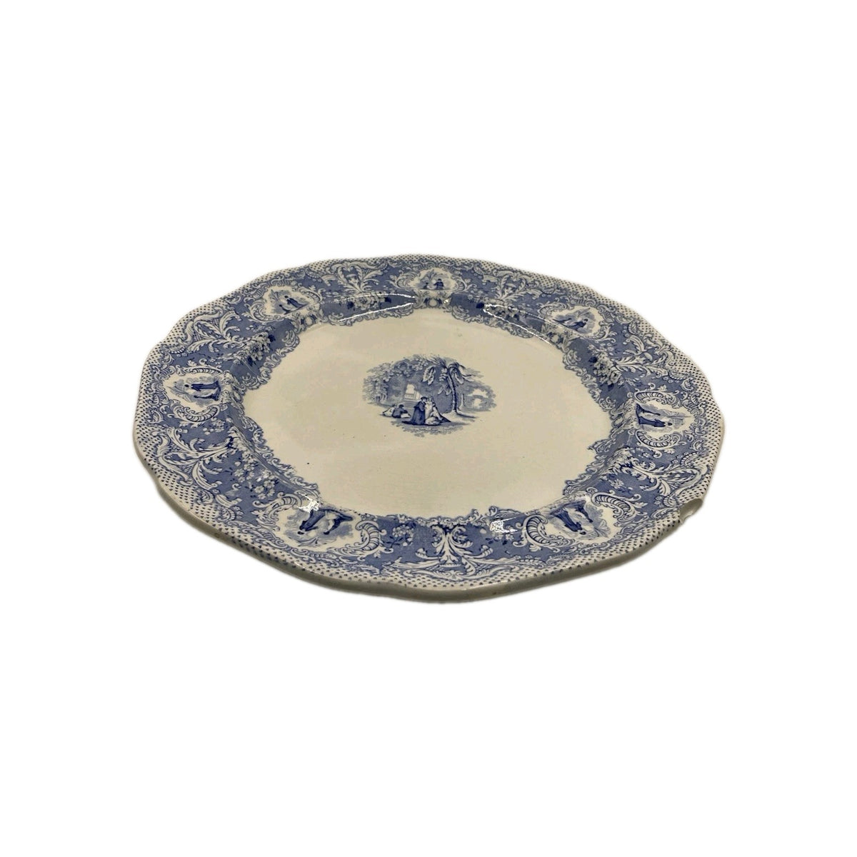 An Antique Middlesbrough Pottery Blue Printed Earthenware Arabian Nights Pattern