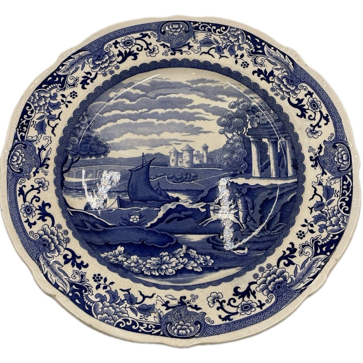 An Antique Booths Pottery Blue Printed Earthenware Old Blue Danube Pattern