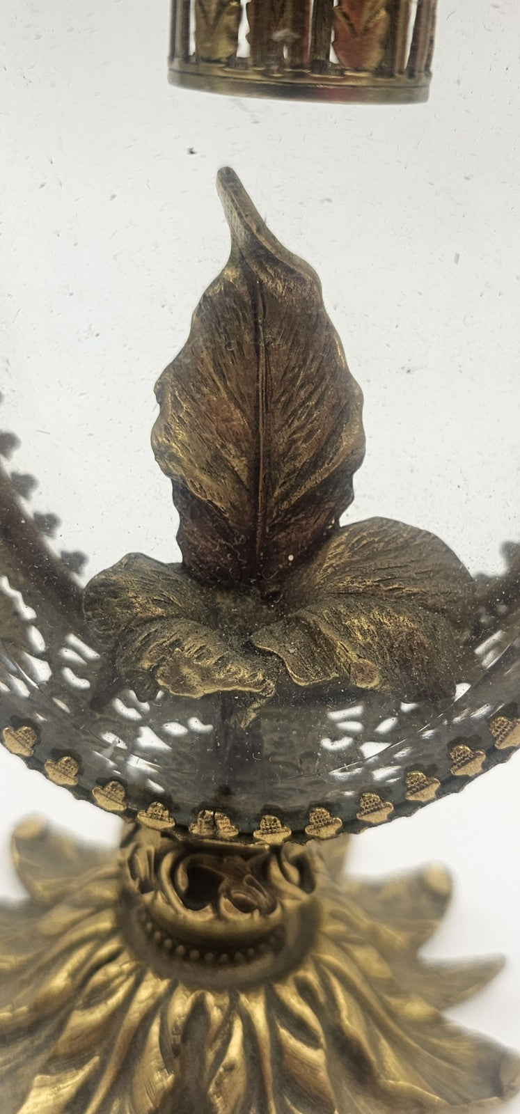 A Hollywood Regency Style Ormolu and Beveled Glass Scent Flask/Perfume Bottle