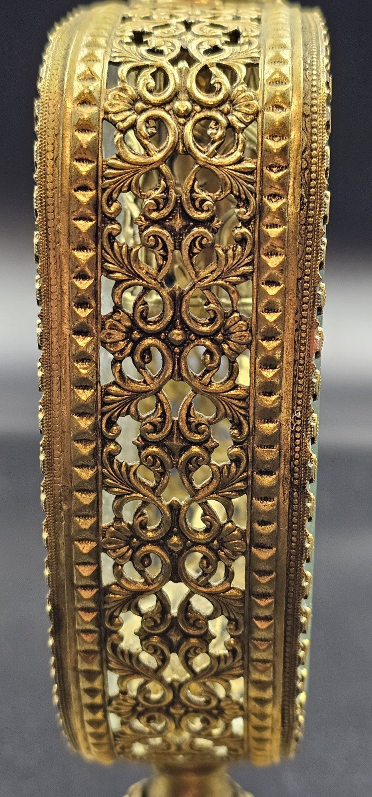 A Hollywood Regency Style Ormolu and Beveled Glass Scent Flask/Perfume Bottle
