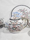 Vintage Japanese Eggshell Porcelain 22 Piece Tea Set Service for Six