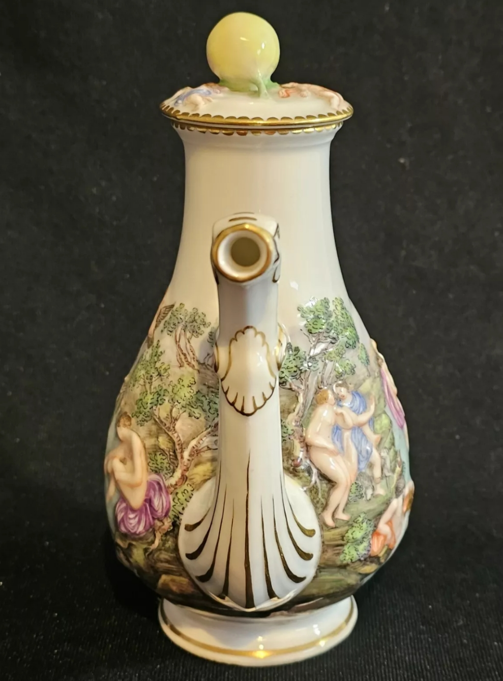 A Naples Porcelain Rose Watering Jug