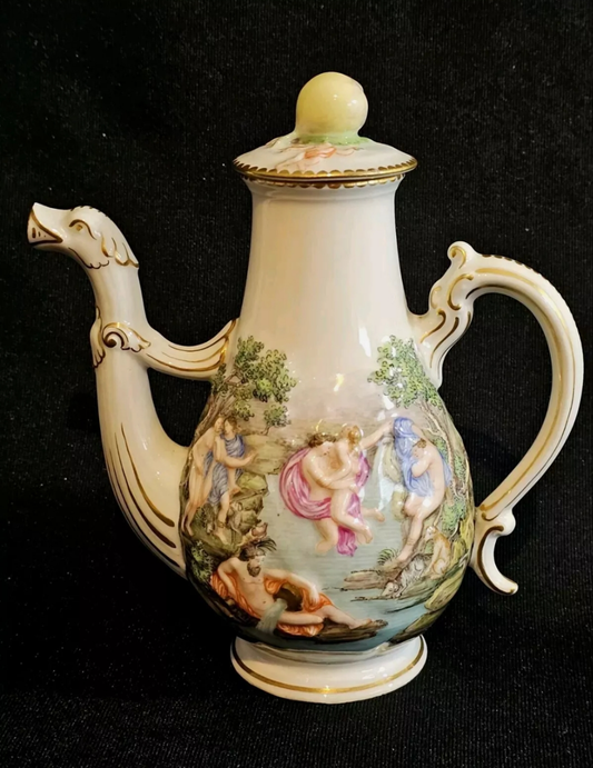 A Naples Porcelain Rose Watering Jug