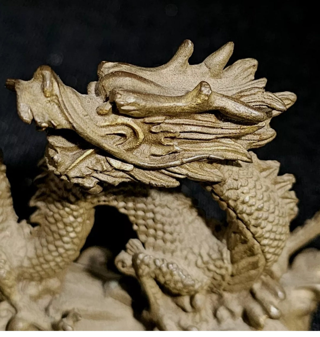 A Chinese Miniature Bronze Sculpture of a Dragon,