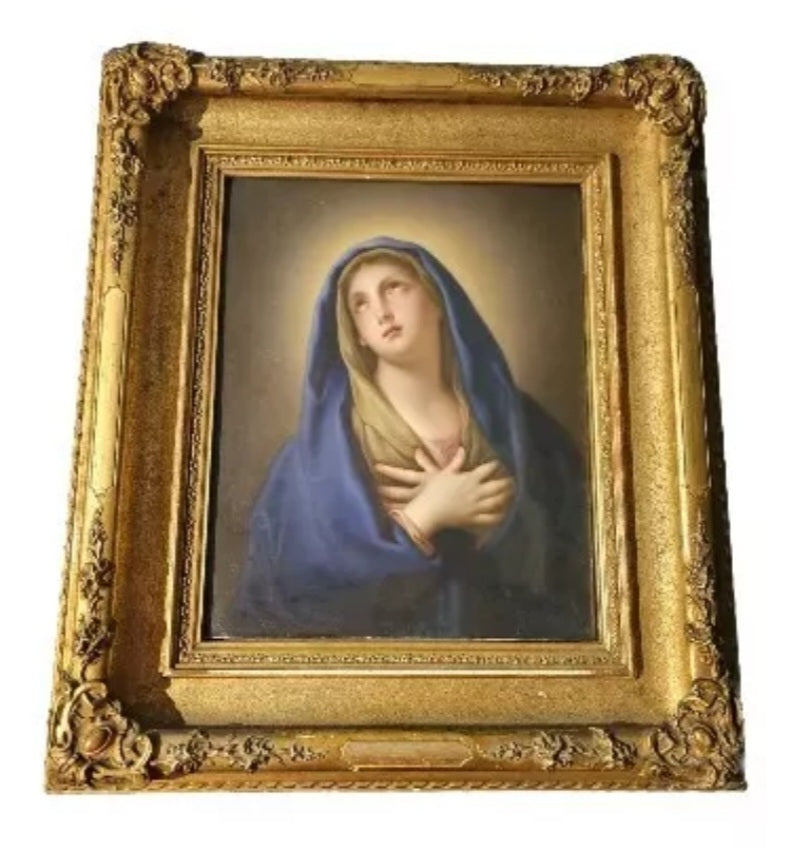 A 19thC KPM Berlin Porcelain Plaque of Mater Dolorosa After Francesco Treviani