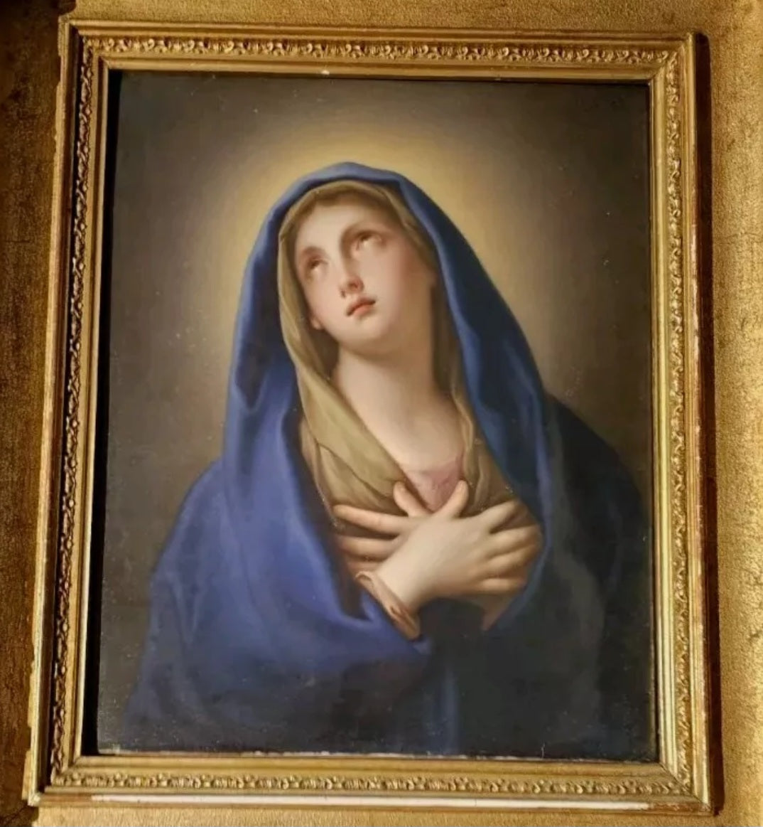 A 19thC KPM Berlin Porcelain Plaque of Mater Dolorosa After Francesco Treviani