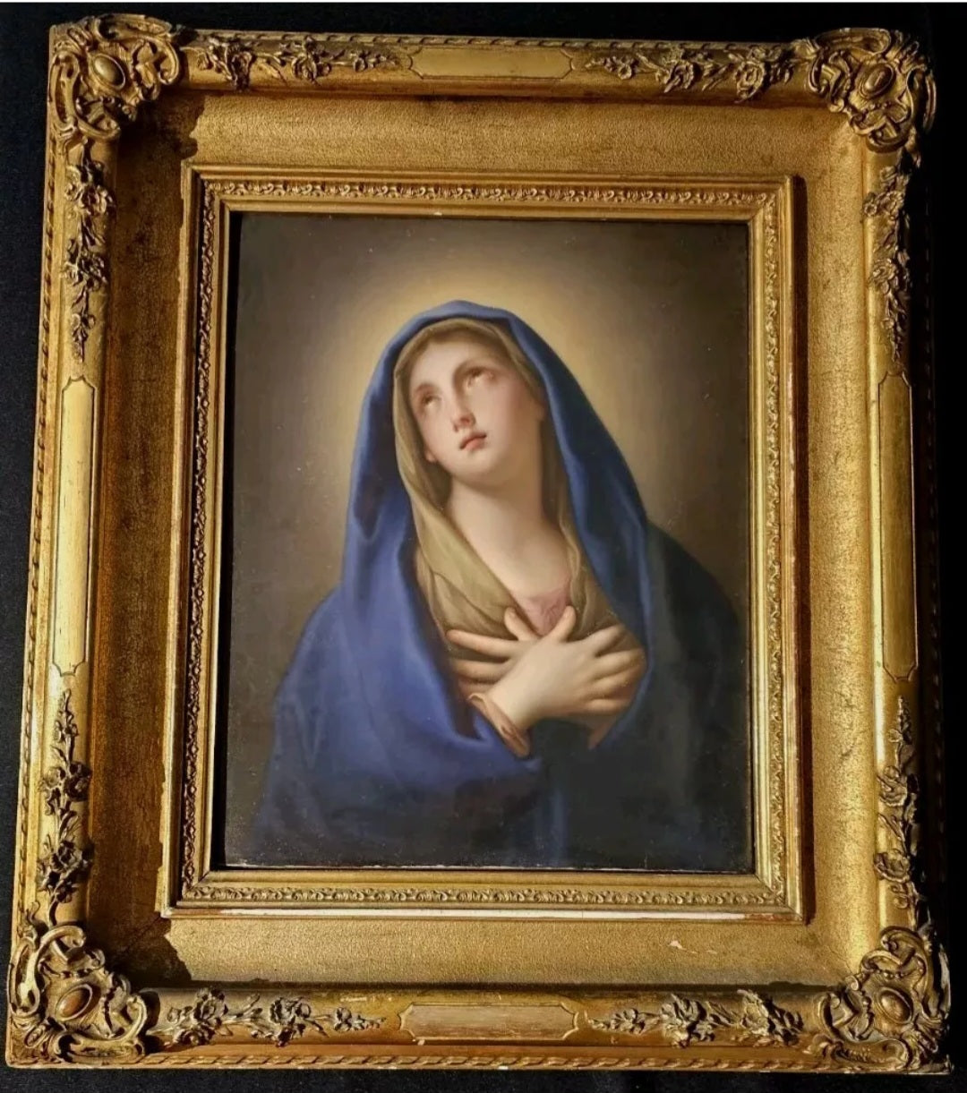 A 19thC KPM Berlin Porcelain Plaque of Mater Dolorosa After Francesco Treviani