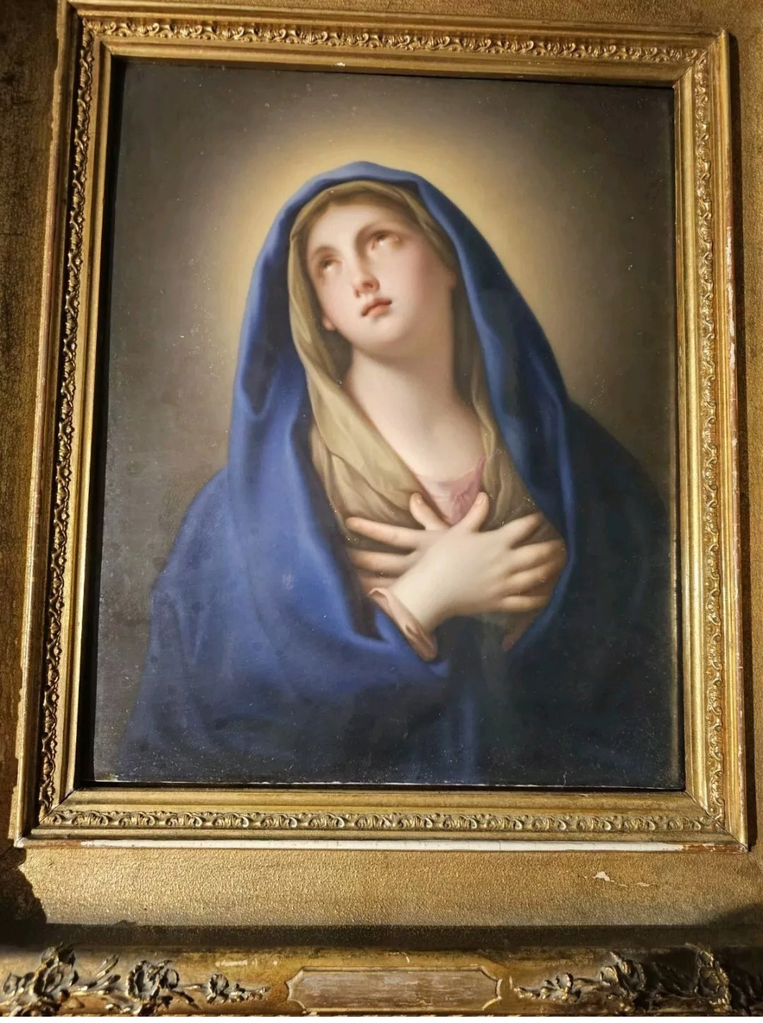 A 19thC KPM Berlin Porcelain Plaque of Mater Dolorosa After Francesco Treviani