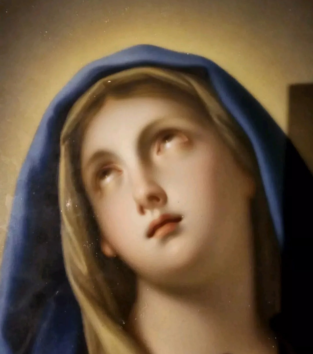 A 19thC KPM Berlin Porcelain Plaque of Mater Dolorosa After Francesco Treviani