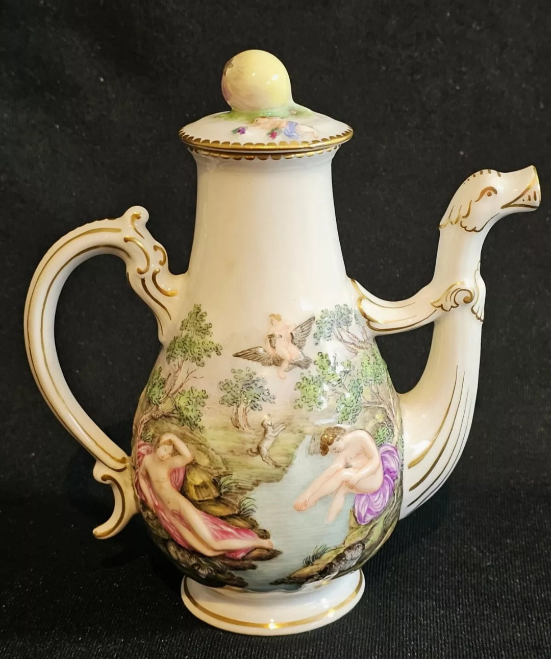 A Naples Porcelain Rose Watering Jug