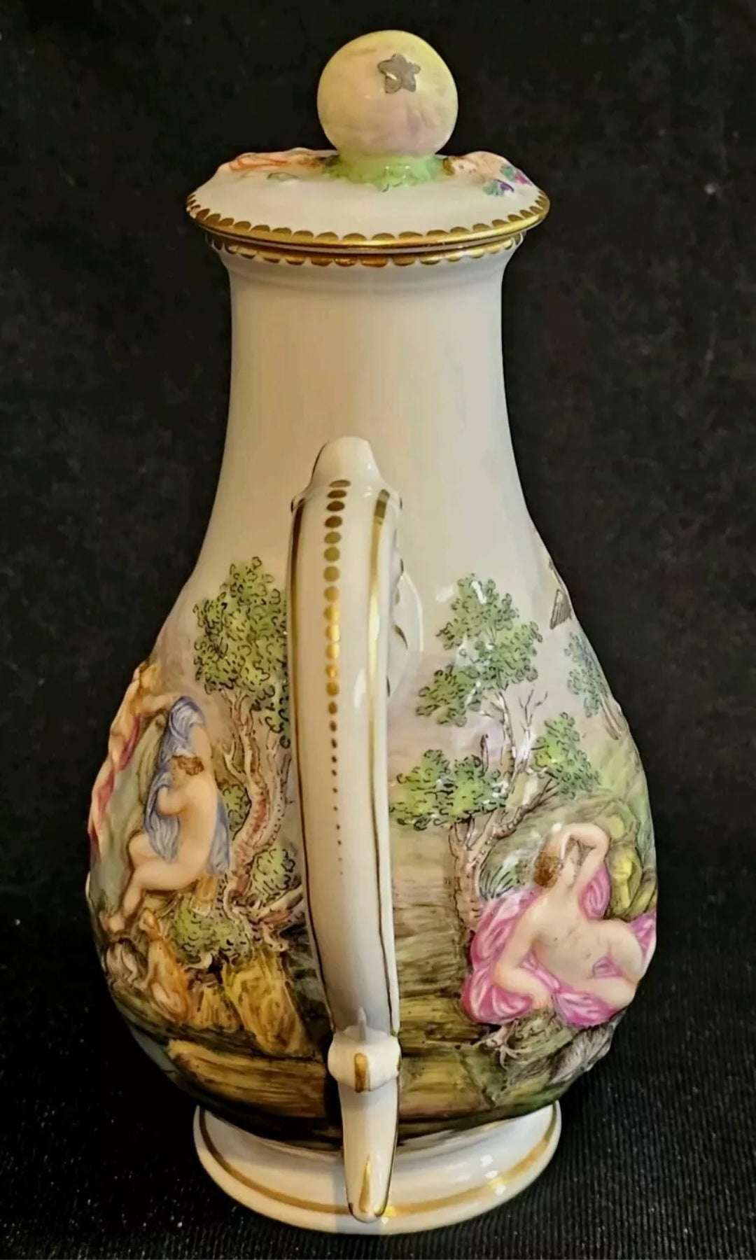 A Naples Porcelain Rose Watering Jug