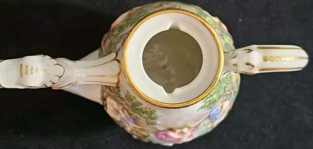 A Naples Porcelain Rose Watering Jug