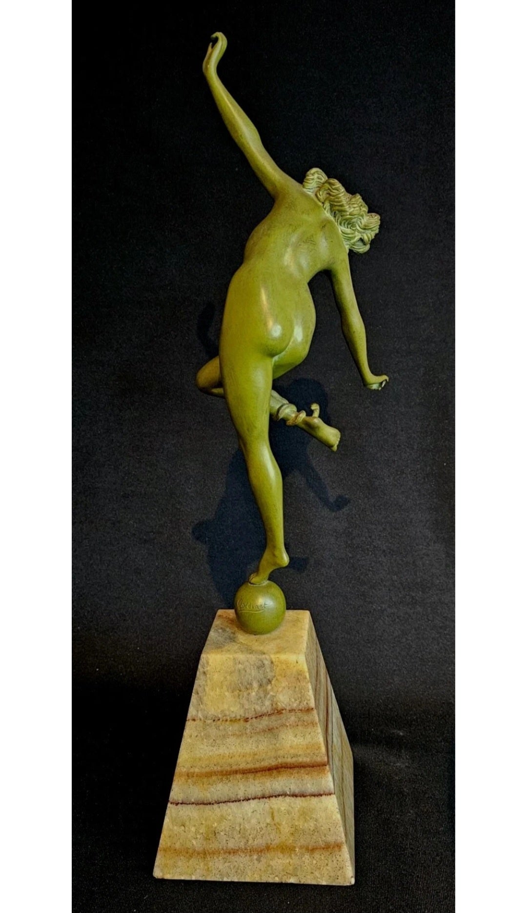 An Original CJR Colinet Art Deco Bronze Sculpture 'Danseuse au Serpent' Signed