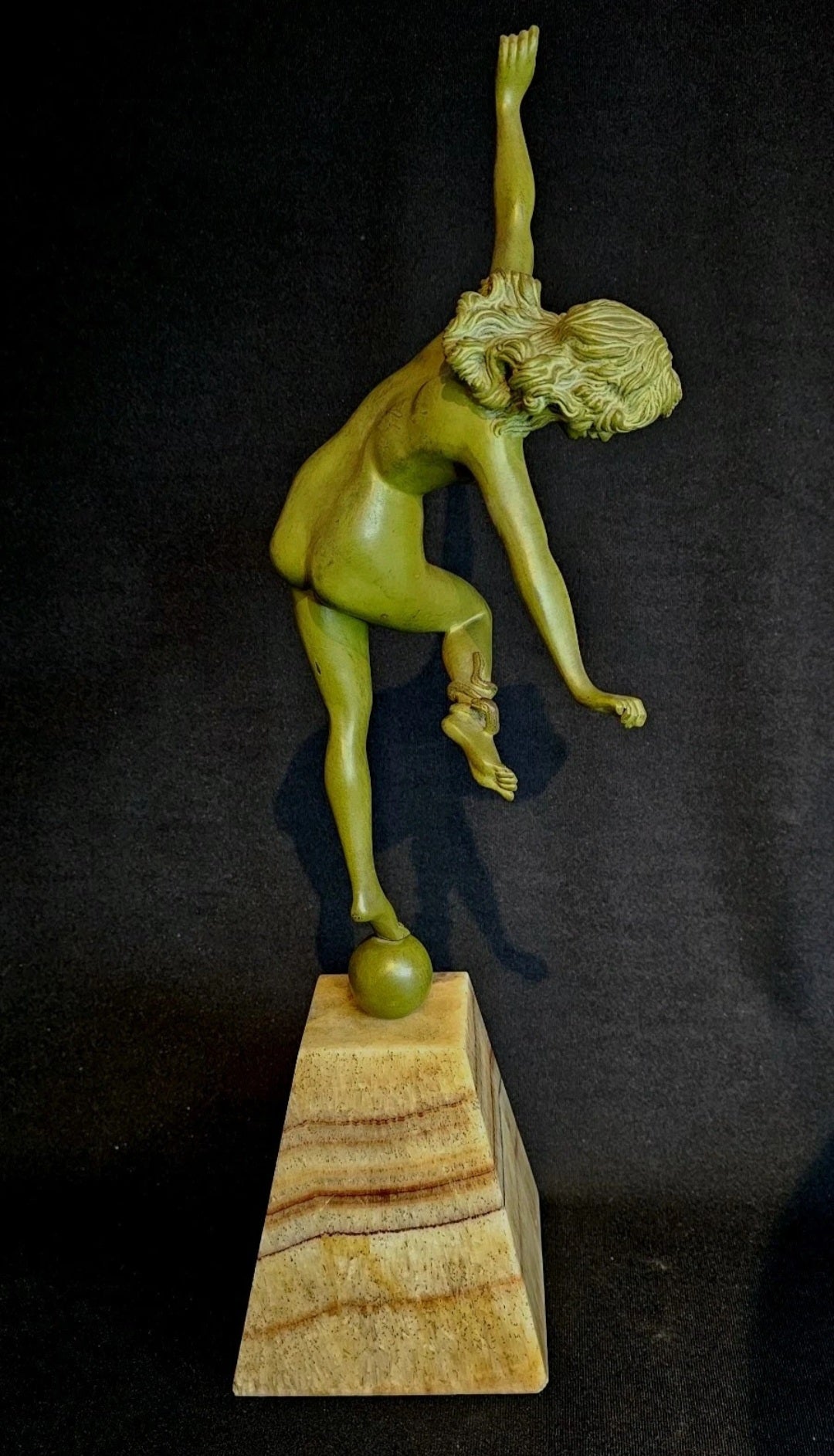 An Original CJR Colinet Art Deco Bronze Sculpture 'Danseuse au Serpent' Signed