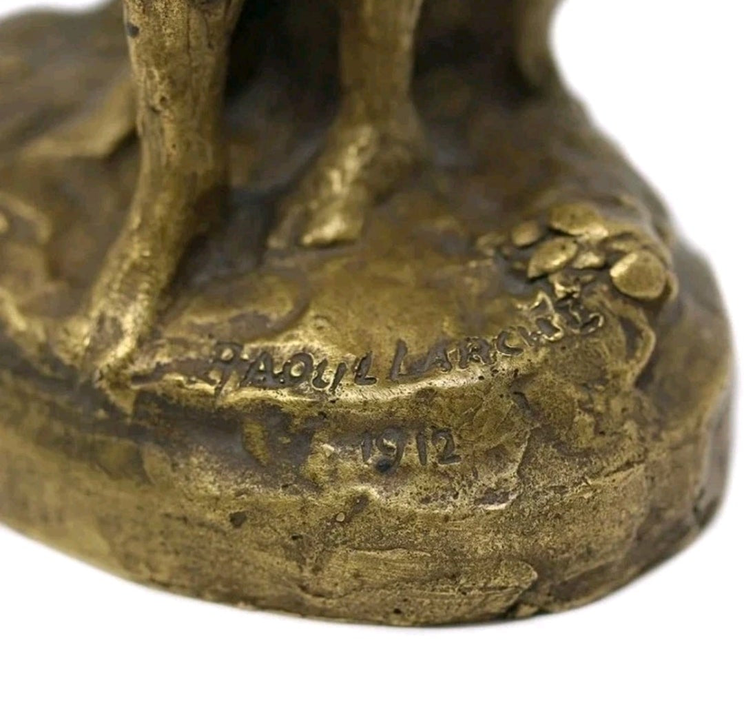 A Signed François-Raoul Larche Gilt Bronze Figure of Two Girls