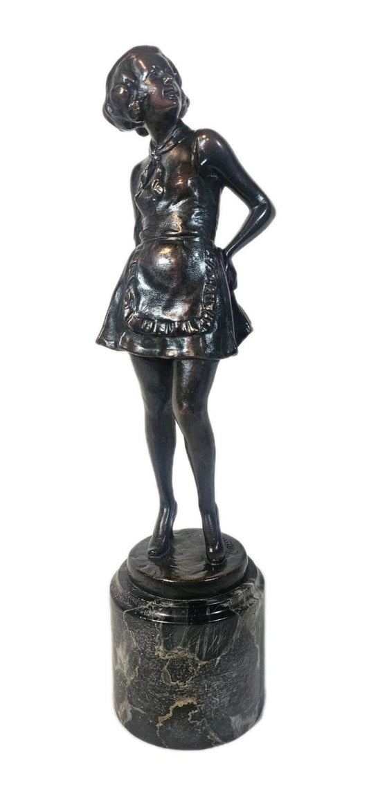 An Art Deco Josef Lorenzl Bronze Sculpture of a Young Woman, Signed