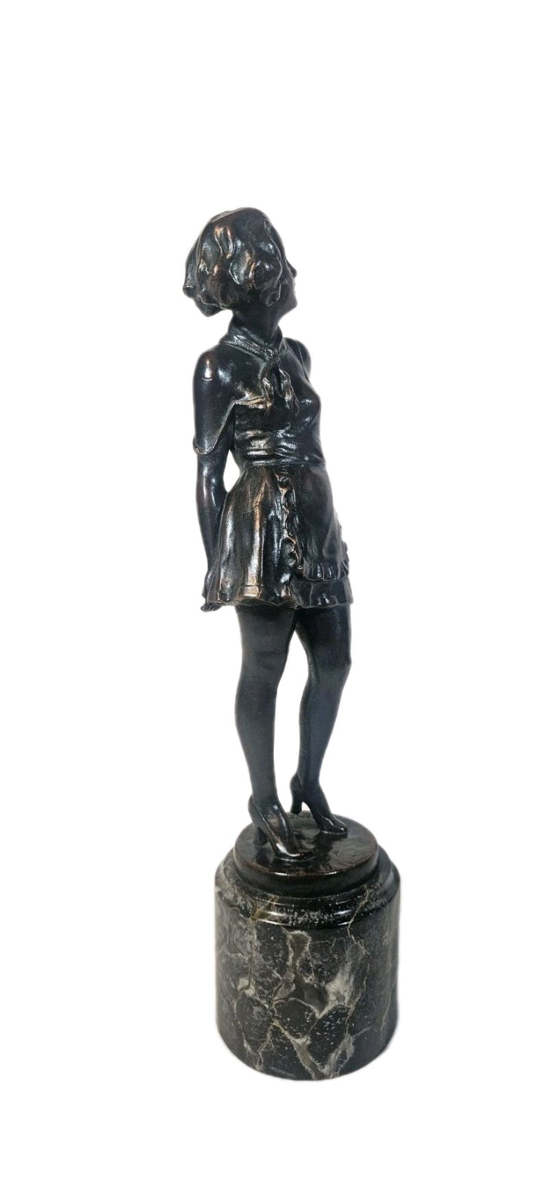 An Art Deco Josef Lorenzl Bronze Sculpture of a Young Woman, Signed
