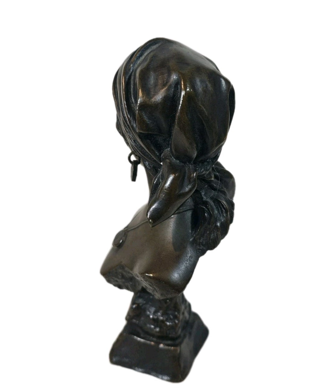 A 19thC Signed Emmanuel Villanis Bronze Bust of a Woman - La Bohmienne