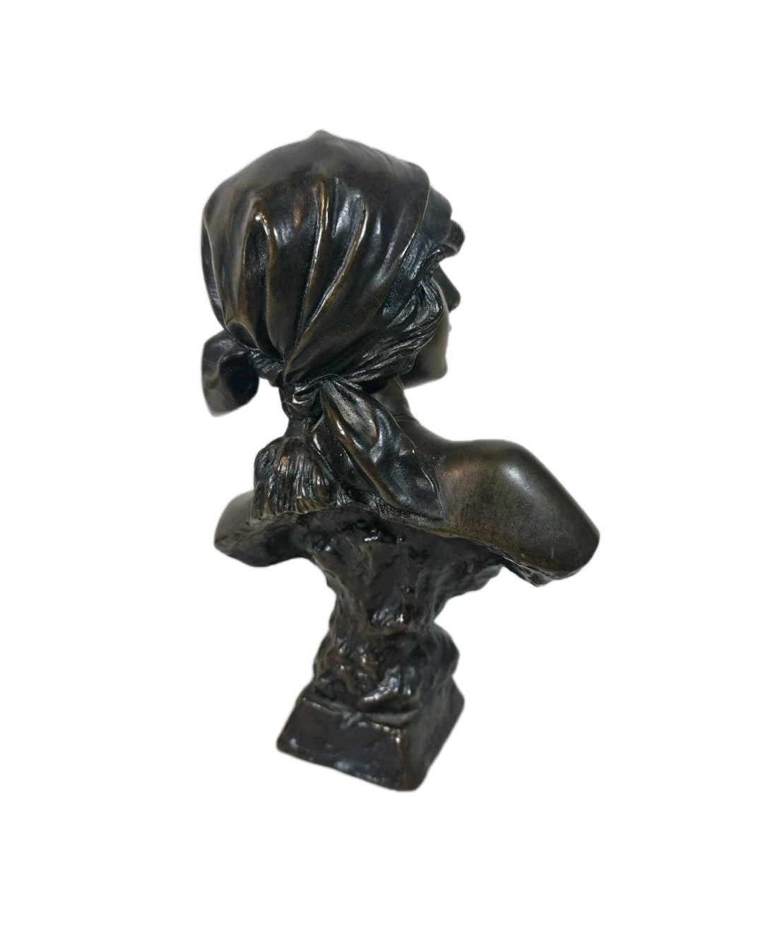 A 19thC Signed Emmanuel Villanis Bronze Bust of a Woman - La Bohmienne