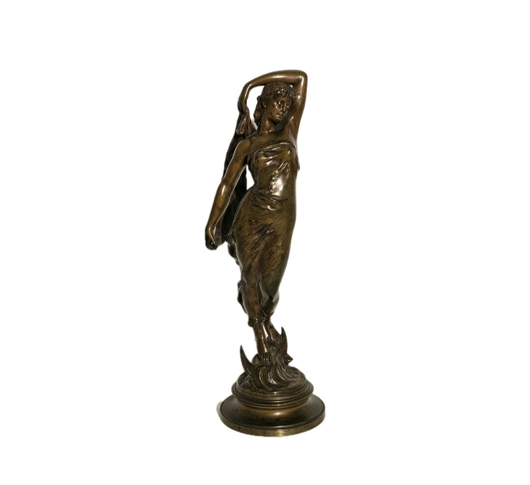 A Pair of French Bronze Sculptures of Goddesses by Emile Laporte (1858-1907)