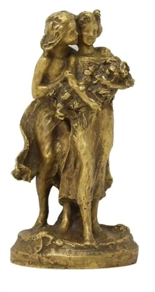 A Signed François-Raoul Larche Gilt Bronze Figure of Two Girls