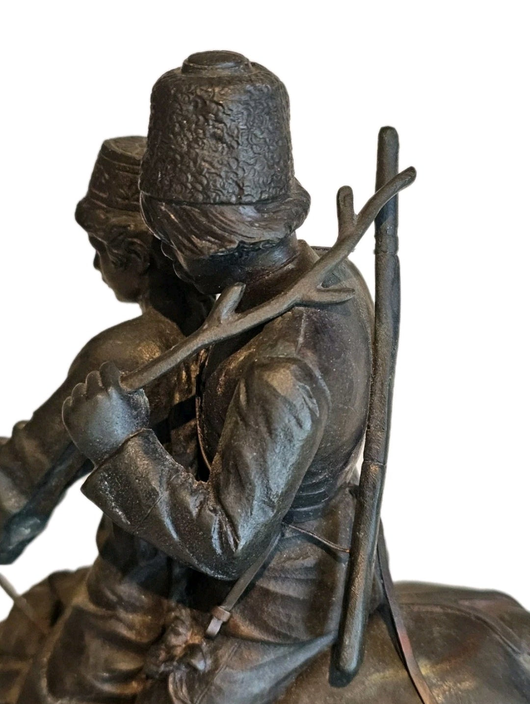 19thC A.M Bonegor (Russian) Bronze Sculpture of Two Cossacks on Horseback Signed