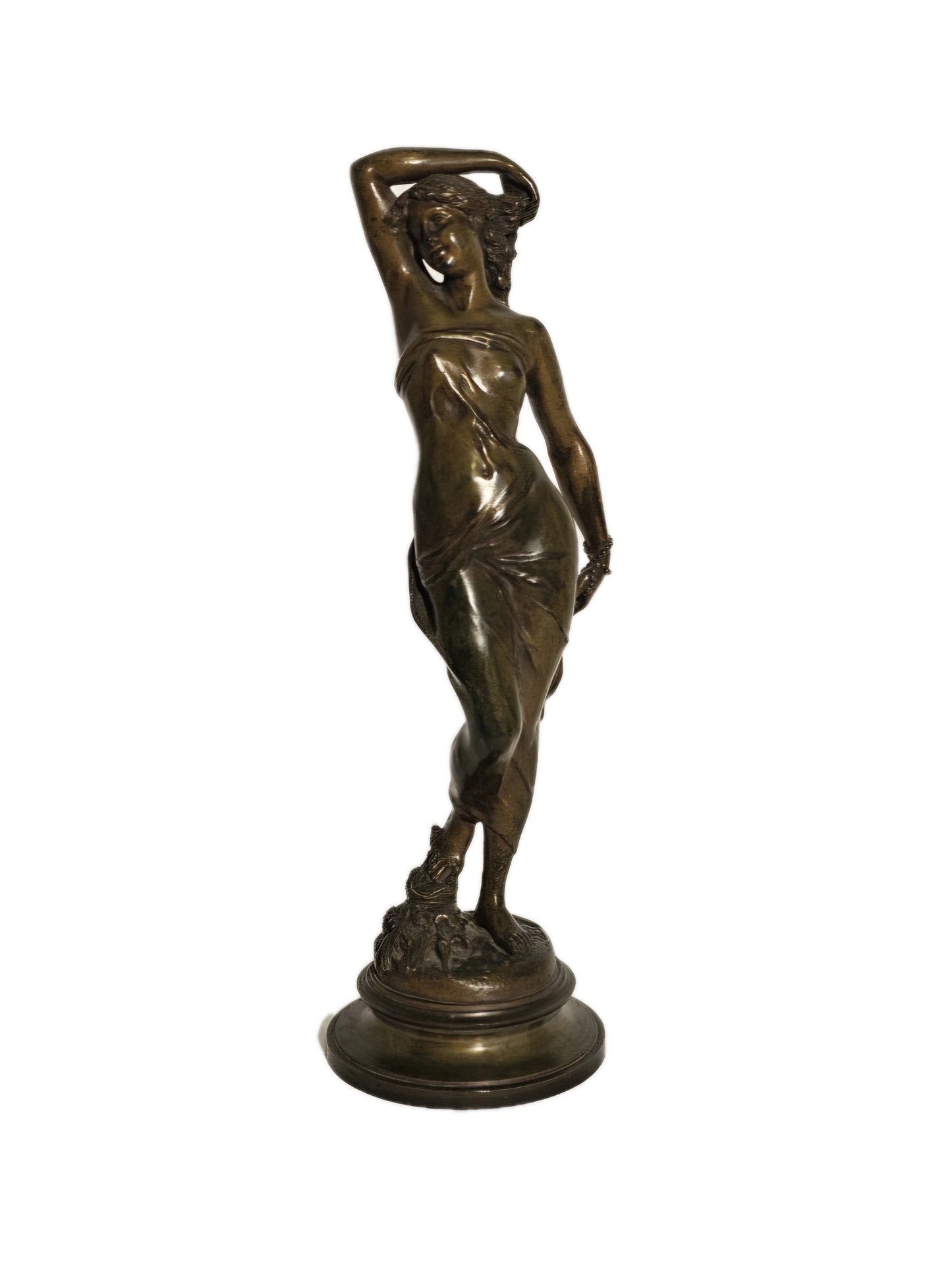 A Pair of French Bronze Sculptures of Goddesses by Emile Laporte (1858-1907)