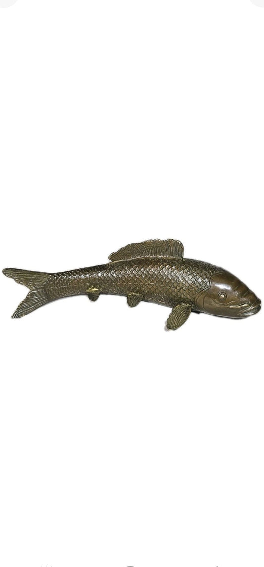 An Antique Japanese Bronze Sculpture of a Koi Carp Fish