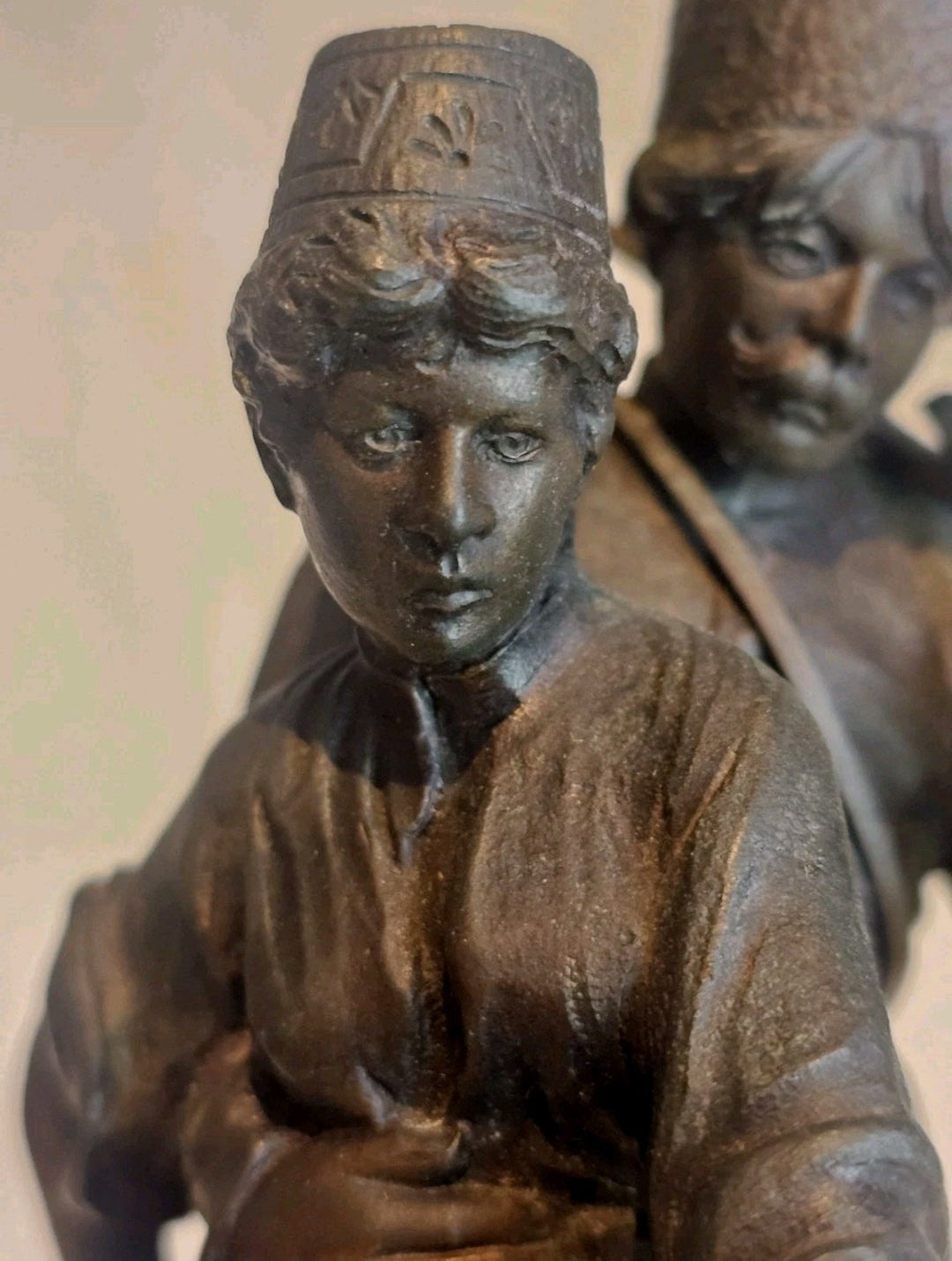 19thC A.M Bonegor (Russian) Bronze Sculpture of Two Cossacks on Horseback Signed