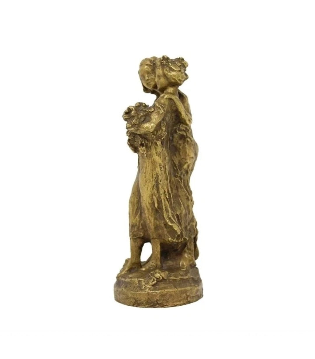 A Signed François-Raoul Larche Gilt Bronze Figure of Two Girls
