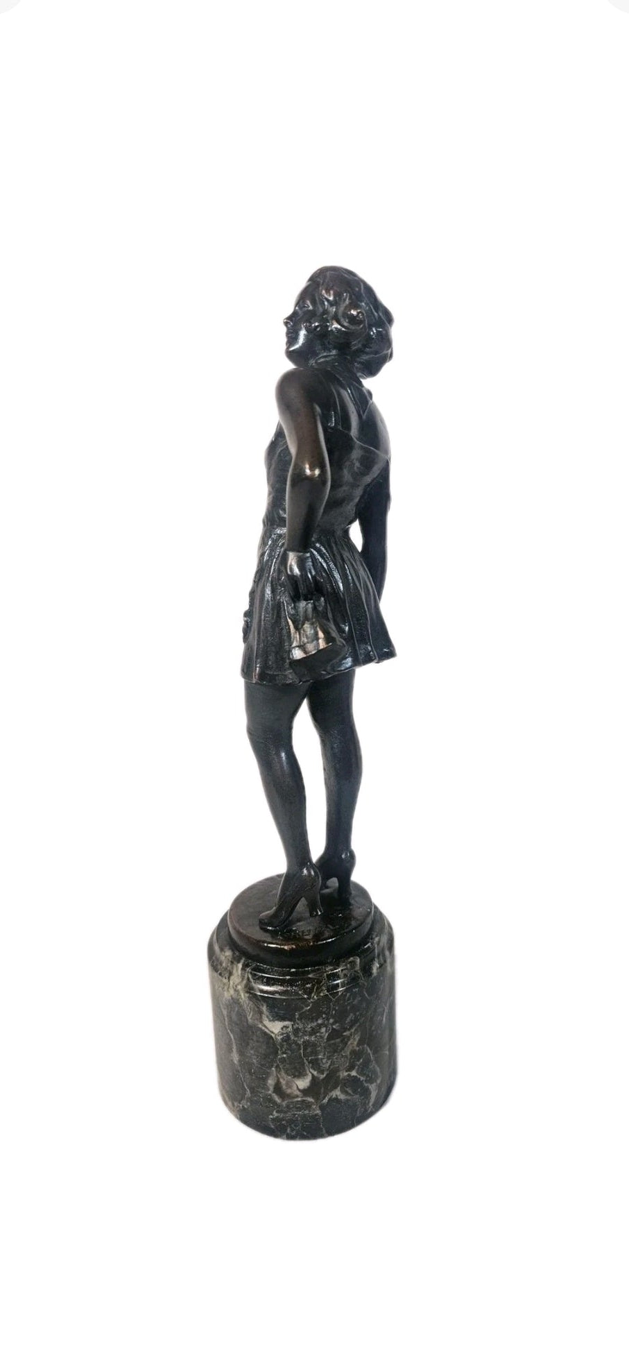 An Art Deco Josef Lorenzl Bronze Sculpture of a Young Woman, Signed