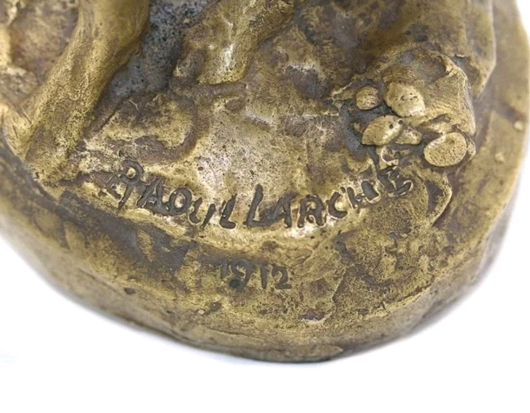A Signed François-Raoul Larche Gilt Bronze Figure of Two Girls